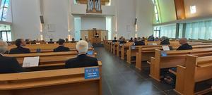 De afscheidsbijeenkomst vond plaats in het kerkgebouw van de gereformeerde gemeente te Gouda. beeld Theologische School