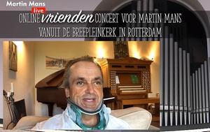 Martin Mans zaterdagavond tijdens de livestream vanuit de Breepleinkerk in Rotterdam. beeld via YouTube