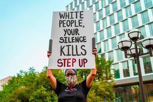 Protest naar aanleiding van geweld tegen een zwarte in Kenosha. beeld AFP, Kerem Yucel