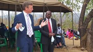 Toespraak van directeur J. van der Ham, vorige week in Namitalala in Malawi. beeld Stéphanos