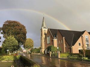 Het kerkgebouw van de hersteld hervormde gemeente in Staphorst. beeld hhg Staphorst