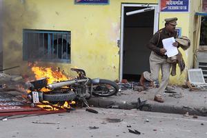 Geweld in Lucknow. beeld AFP