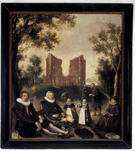 Katholieke familie in de 17e eeuw op bedevaart in Heiloo, schilderij van Gerrit Pietersz. de Jongh. beeld Catharijneconvent