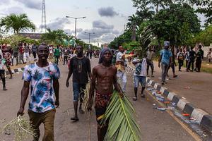 Lagos. beeld AFP, Benson Ibeabuchi