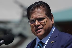 De Surinaamse president Chan Santokhi. beeld ANP, RANU ABHELAKH