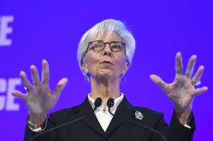 ECB-president Lagarde. beeld EPA, Neil Hall