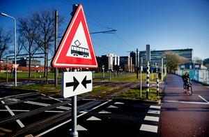 Het trace van de Uithoflijn, de nieuwe tramlijn tussen Utrecht Centraal en De Uithof. beeld ANP