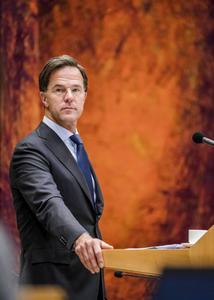 Premier Rutte tijdens de tweede en laatste dag van de Algemene Politieke Beschouwingen over de Rijksbegroting van 2021.  beeld ANP, Bart Maat