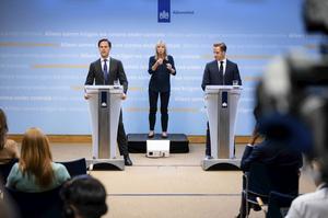 Premier Rutte zaaide woensdagavond tijdens de persconferentie verwarring over de gemeentezang. beeld ANP, Bart Maat