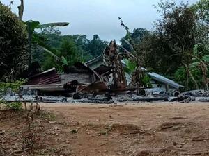 De verwoeste kerk in Indonesië. beeld AsiaNews.it