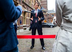 Wopke Hoekstra, minister van Financien, arriveert donderdag bij het ministerie van Algemene Zaken voor het vervolg van de begrotingsraad. beeld ANP