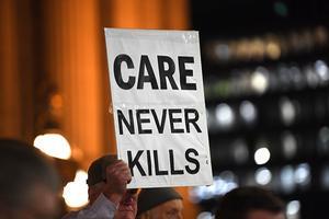 Pro-lifebetogers in Melbourne. beeld EPA