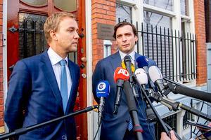 Vice-voorzitter Lennart van der Linden en Baudet. beeld ANP