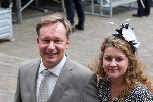 Diederik van Dijk met zijn dochter op Prinsjesdag. beeld RD