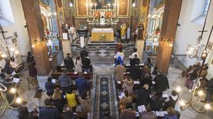 Kerkdienst in de Santa Mariakerk in de Turkse stad Trabzon. beeld Aziz Fayda