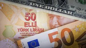 Biljetten van dollar, lira en euro. beeld ANP, Lex van Lieshout
