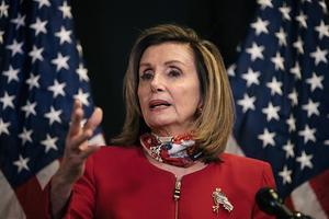 Nancy Pelosi, de voorzitter van het Amerikaanse Huis van Afgevaardigden. beeld EPA, Alyssa Schukar