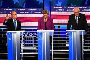 Bloomberg (links) in debat. beeld AFP