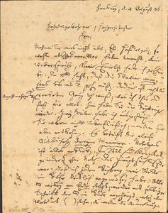 Voorzijde van de brief van Carl Philipp Emanuel Bach aan Engelhard Benjamin Schwickert. beeld Sammlung Bach-Archiv Leipzig