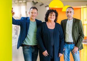 Wim Groot Koerkamp, Caroline van der Plas en Henk Vermeer van de BoerBurgerBeweging. De politieke partij strijdt voor het bestaansrecht van boeren en tuinders. beeld ANP, Piroschka van de Wouw