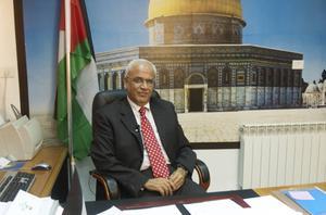 De Palestijnse onderhandelaar Saeb Erekat (1955-2020) overleed dinsdag in Jeruzalem. beeld Alfred Muller