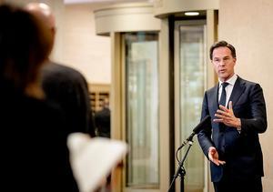 Premier Rutte staat de pers te woord na afloop van een overleg van de Ministeriele Commissie Crisisbeheersing (MCCb). beeld ANP, Sem van der Wal