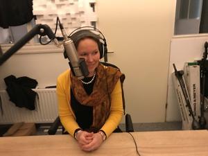 Marlies van der Staaij in de podcaststudio. beeld RD