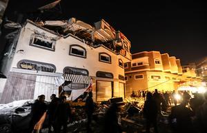 Het gebombardeerde huis van Al-Atta. beeld AFP
