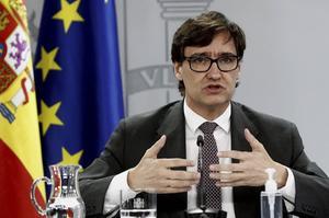 Spaanse minister van Gezondheid, Salvador Illa. beeld EPA, Mariscal