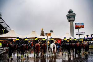 Klimaatprotest op Schiphol, afgelopen zaterdag. beeld ANP