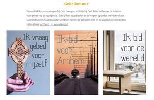 Het Stadsklooster in Arnhem is een digitale gebedsmuur gestart. Bezoekers kunnen daar verschillende gebedspunten plaatsen. beeld stadskloosterarnhem.nl