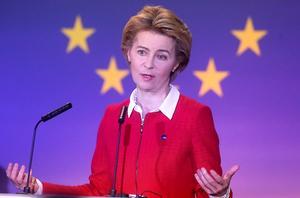Ursula von der Leyen. beeld EPA, Olivier Hoslet