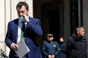 Matteo Salvini, leider van de nationalistische partij Lega, riep het afgelopen weekend op het verbod op openbare vieringen op te heffen met Pasen. beeeld EPA