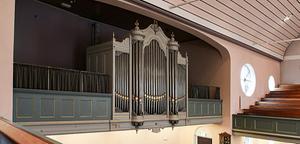 Het interieur van de Oude Kerk in Hardinxveld-Giessendam met het Witteorgel (situatie 2019). beeld via hghg.nl