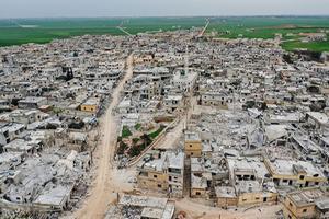 Verwoesting in de Syrische plaats Afis. beeld AFP