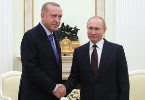 Erdogan (l.) en Poetin. beeld EPA