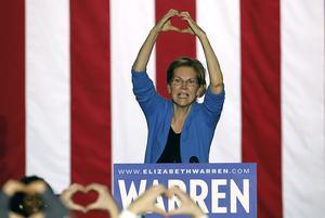 Elizabeth Warren tijdens een campagnemoment. beeld AFP