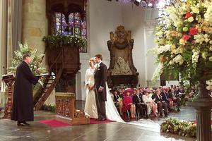 Het kerkelijk huwelijk van prins Constantijn en Laurentien op 19 mei 2001. beeld ANP
