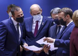De Europese leiders kwamen eerder deze maand wel fysiek bijeen in Brussel. De EU-top donderdag werd online gehouden. beeld EPA, Kenzo Tribouillard