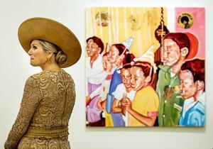 Koningin Máxima is donderdagmiddag in het Stedelijk Museum in Amsterdam bij de uitreiking van de Prix de Rome. beeld ANP