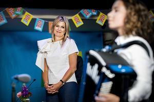 Koningin Máxima is erevoorzitter van de Stichting Méér Muziek in de Klas. beeld ANP