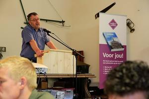 Evangelist Jan Bayense tijdens een jongerenevangelisatiekamp in Kerkrade, in 2017. beeld Meike Korteweg