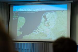 Een kaart van Nederland tijdens de presentatie van het Mesdag Zuivelfonds. beeld ANP