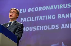 Valdis Dombrovskis. beeld AFP