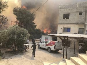 De vuurzee bij Nof HaGalil, het vroegere Nazareth Illit. beeld Israëlische politie