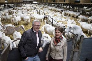 Geitenhouders Klaas Sjoerd en Jannie Meekma uit het Friese Deinum. beeld RD, Anton Dommerholt