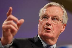 Onderhandelaar Barnier. beeld EPA