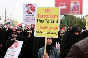 Demonstratie in de Iraakse hoofdstad Baghdad. beeld EPA
