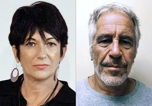 Ghislaine Maxwell (links) en Jeffrey Epstein. beeld AFP