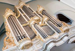 Het orgel in de Oude Kerk in Ede. beeld Niek Stam